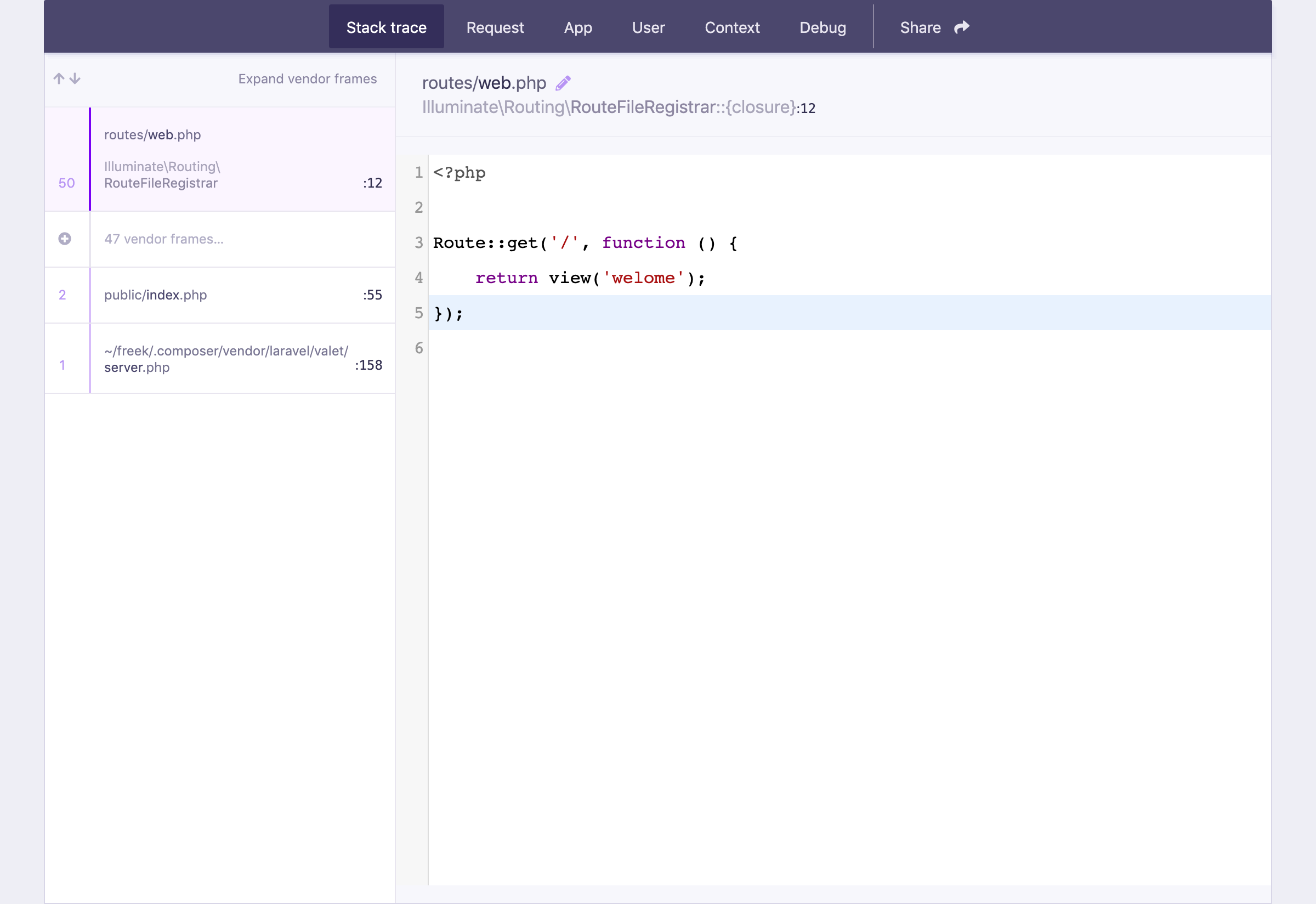 Screenshot of code editor